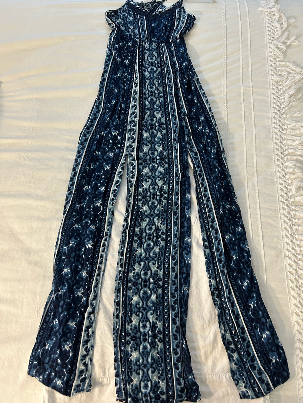 Women's Navy Patterned Maxi Dress
